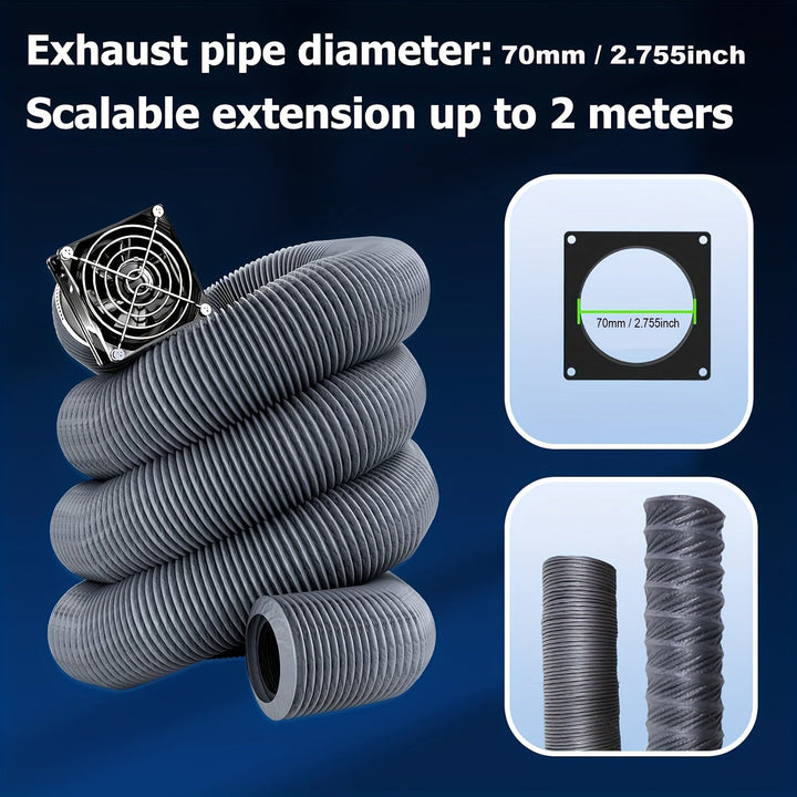 Kit de extracción de humos y ventilador de extracción de 1pieza para impresora 3D, ventilador de extracción de bajo ruido con alimentación USB y tubo de escape de plástico duradero, eliminación eficiente de humo, polvo y olores, incluye componentes elect