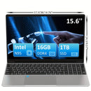 Laptop delgada y ligera para negocios 2025, pantalla grande FHD IPS de 15.6 pulgadas, 16GB RAM, 1TB SSD PCIe, Intel 12va generación N95, asistente de oficina, lector de huella digital, teclado retroiluminado, cámara web, WiFi dual banda 5G, ideal para es