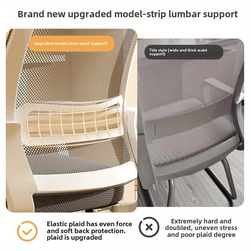 Silla de oficina ergonómica con reposabrazos, estructura metálica, no requiere electricidad, mantenimiento de limpieza localizada, material de acero, ensamblada, aplicable a múltiples escenas, diseño en forma de arco para mayor comodidad.