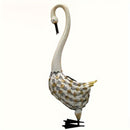 1pc Estatuas de Cisne Solar con Pátina, Decoración de Jardín en Metal para Patos y Garzas, Esculturas de Aves para Exterior, Adorno de Fiestas, Decoración para Hogar, Oficinas o Temáticas Navideñas