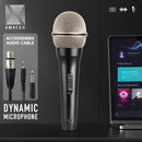 Microfono Voz Portátil Profesional AMACEX con Interruptor de Encendido/Apagado, Incluye Cable de Audio XLR de 2m para Conexión 1/4" - , Captura de Sonido de Alta Calidad para Actuaciones en Vivo y Grabación de Estudio, Diseño Elegante del Micrófono, Dura