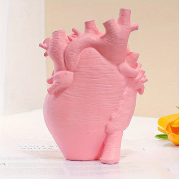 1 Unidad, Jarrón De Resina Con Forma De Corazón Art Deco, Jarrón De Corazón Nórdico Novedoso, Maceta Decorativa Para El Hogar, Pieza De Acento Para Decoración De Interiores Y Exteriores.