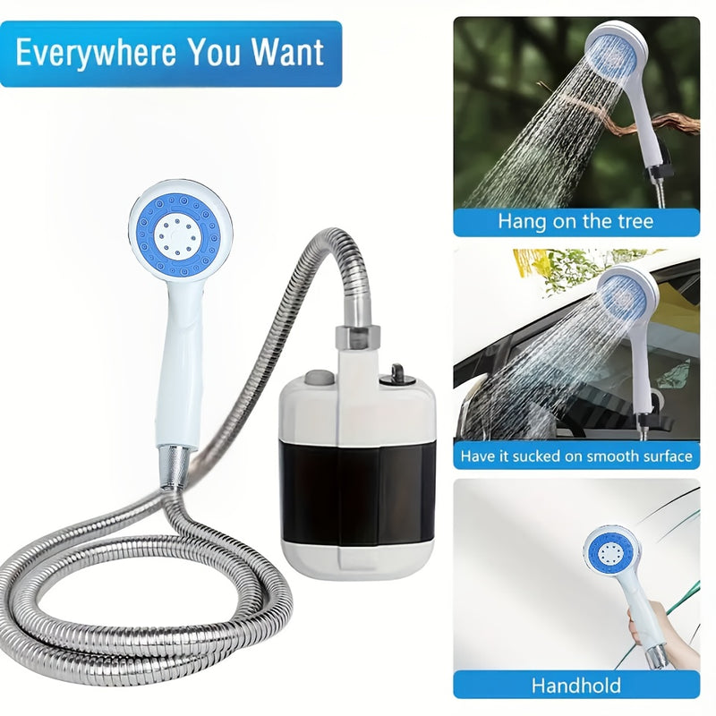 Chorro Portátil para Camping, Viajes en RV y Excursiones Familiares - Ducha Manual con Sistema de Filtración de Agua, Flujo de 4-5 Litros por Minuto
