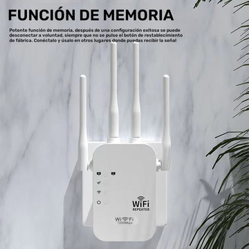 Repetidor de señal Wi-Fi inalámbrico de doble banda 2.4G/5G, 1200Mbps, amplificador de cobertura para el hogar, extensión de red y enrutador/AP