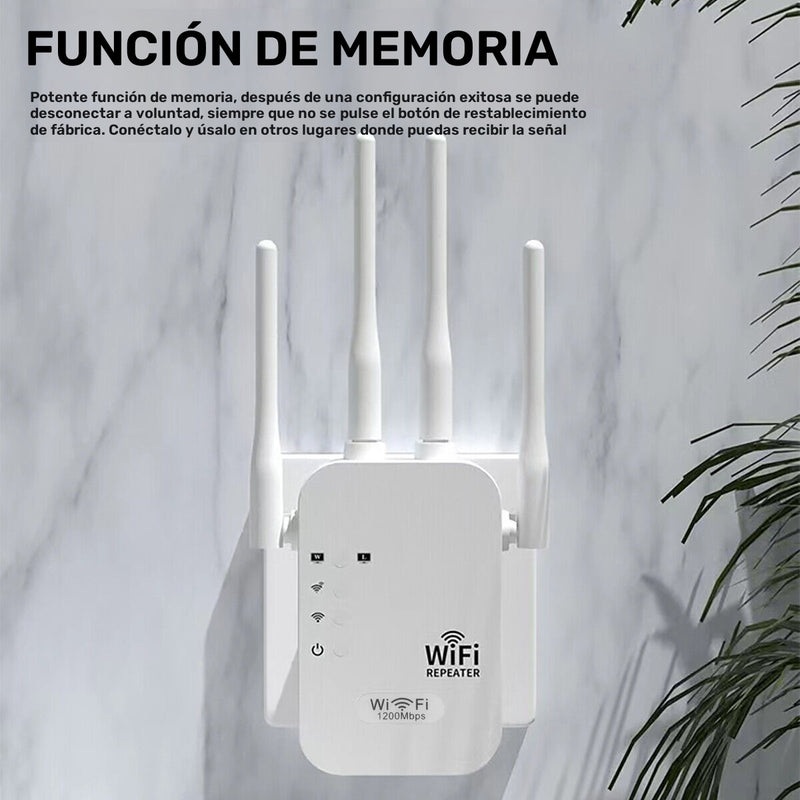 Repetidor de señal Wi-Fi inalámbrico de doble banda 2.4G/5G, 1200Mbps, amplificador de cobertura para el hogar, extensión de red y enrutador/AP