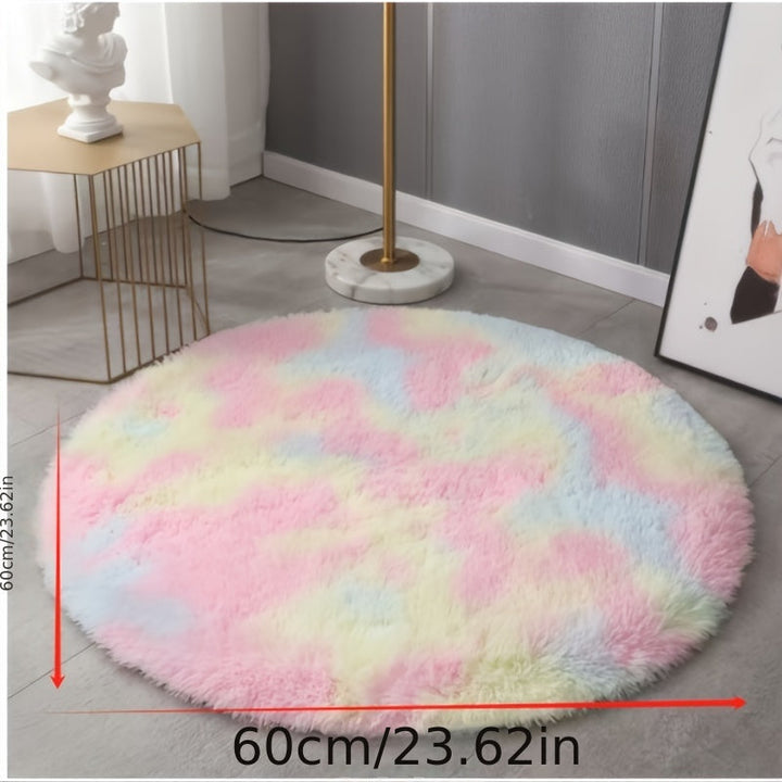 1 alfombra suave lavable arcoíris - Manta de felpa cómoda para sala, dormitorio o residencia estudiantil
