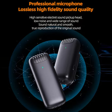 Microfono sin varillas recargable, 2 en 1 profesional con tecnología 2.4G, estuche de carga incluido, para laptop, entrevistas y recepciones, reducción inteligente de ruido