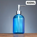1pc Dispensador de jabón de vidrio, botella de loción de encimera de 400 ml con bomba, dispensador de desinfectante de manos para baño, botella vacía recargable para champú gel de ducha, accesorios de baño, decoración del hogar, muebles para el hogar