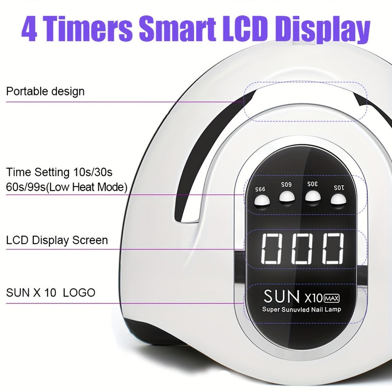 Lámpara LED para uñas con 66 luces, secadora de esmalte en gel con sensor inteligente, máquina para manicura, equipo para salón de uñas