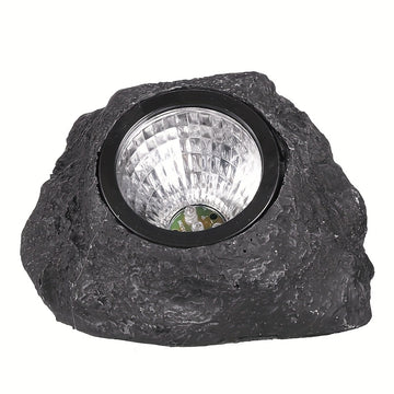 1 lámpara de piedra solar - Luz de paisaje exterior de imitación de piedra con pantalla de vidrio, montaje semienterrado de plástico duradero para jardín, patio, decoración de villa, bodas y celebraciones de cumpleaños, instalación fácil, luces solares p