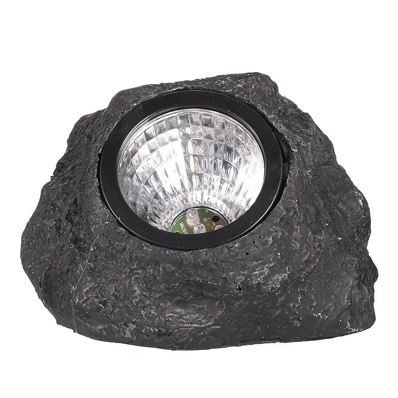 1 lámpara de piedra solar - Luz de paisaje exterior de imitación de piedra con pantalla de vidrio, montaje semienterrado de plástico duradero para jardín, patio, decoración de villa, bodas y celebraciones de cumpleaños, instalación fácil, luces solares p