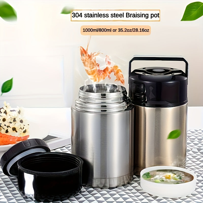Un juego de loncheras, caja grande, taza termo, botella al vacío de acero inoxidable, contenedor portátil para comida y sopa de acero inoxidable, adecuado para el regreso a clases, útiles escolares y aula, suministros de cocina
