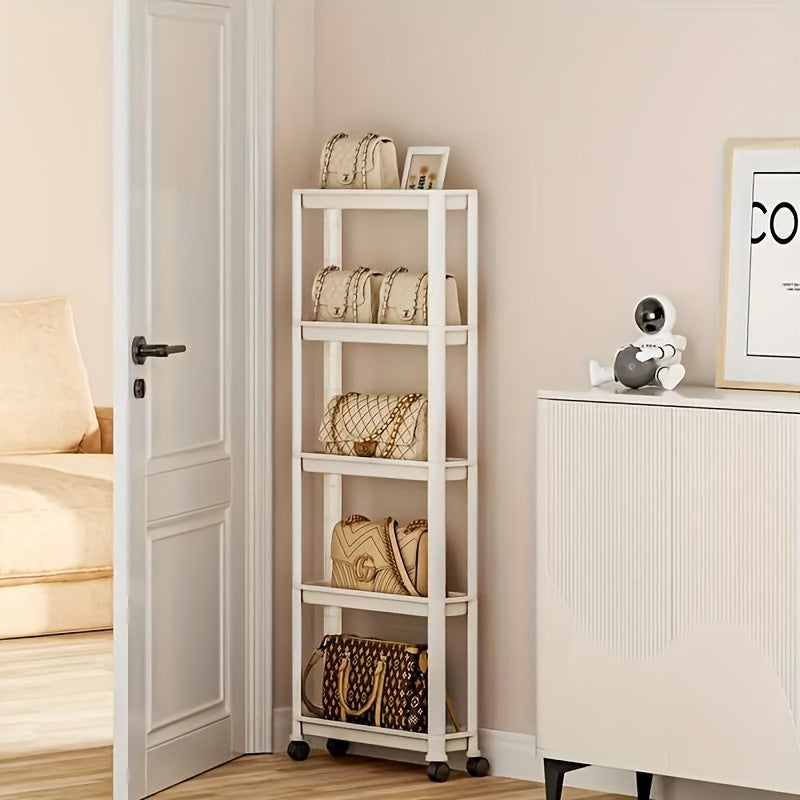Carrito de Almacenamiento Rodante Multinivel Versátil - PVC, Perfecto para Snacks y Libros - Ideal para Sala de Estar, Cocina, Baño, Dormitorio