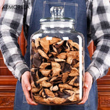 1pc KEMORELA Tarro de almacenamiento de vidrio con tapa de apertura - Multiusos, seguro para congelador, seguro para lavavajillas, contenedor redondo para granos de café, pasta, dulces, comida para perros, bocadillos - No se necesita electricidad