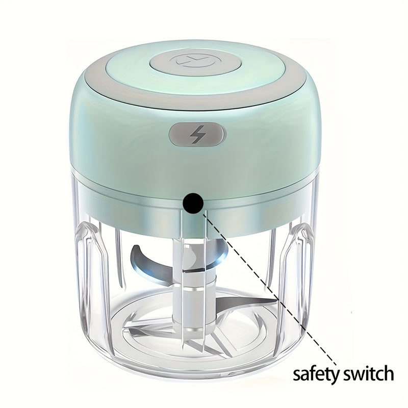 Picadora de ajo eléctrica inalámbrica, 100ML/250ML, procesadora de alimentos portátil mini, mezcladora de verduras recargable por USB para nueces, chile, cebolla, carne picada y especias, sin BPA, 1000 RPM, material plástico, herramienta de preparación d