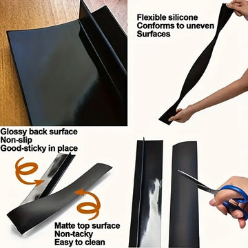 Juego de 2/4 Cubiertas para Espacios del Estufa de Silicona, Relleno para Encimeras de Cocina, Duradero, Fácil de Limpiar, Impermeable y Antigrasa, Ajuste Personalizable para Huecos de Hornos y Cocinas