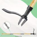 Desmalezadora de 4 Garras para Uso Pesado con Mango Ajustable de Acero Inoxidable de 46 Pulgadas y Palanca de Pedal - Deshierbe Ergonómico para Aliviar el Dolor de Espalda, Sin Agacharse/Aguantarrodar, Malezas Profundamente Enraizadas en Suelo Compacto,