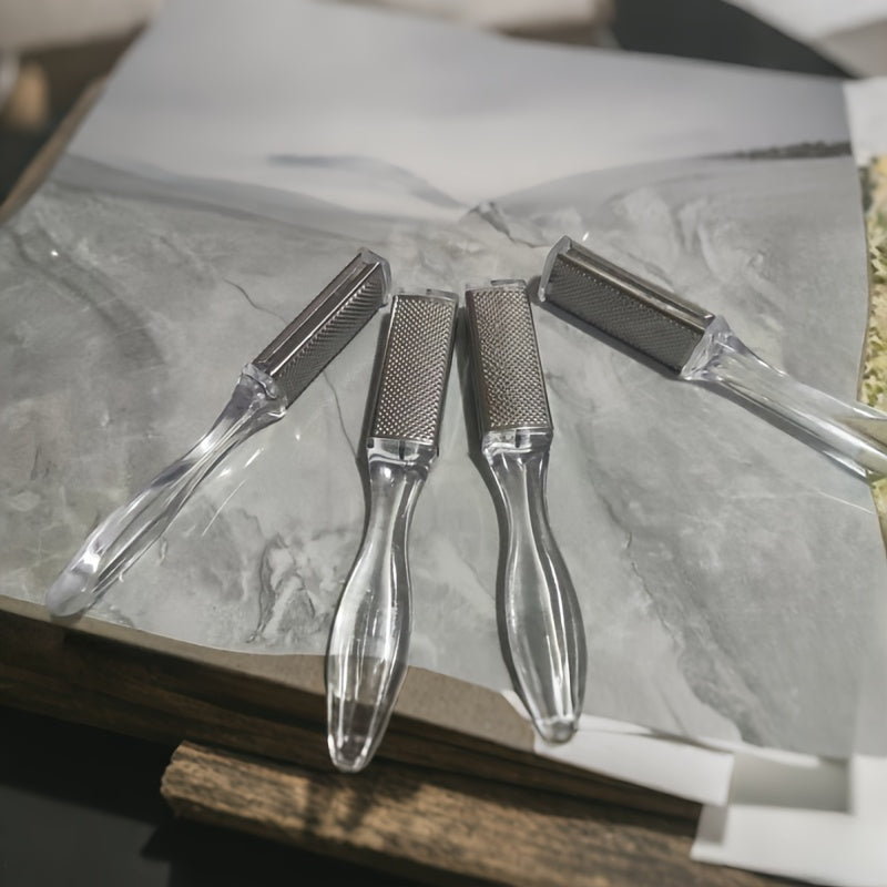 2 unidades de lima de pie de plástico hipoalergénico - Portátil, no necesita batería, ideal para viajes y uso en casa, elimina callos y piel muerta, cuidado de pies para viajes | Diseño ergonómico | Lima de pie duradera