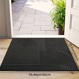 1 alfombra moderna geométrica para entrada - Rayada, antideslizante, liviana, lavable en lavadora, fibra de poliéster, ideal para decoración del hogar, patio y regalos navideños, alfombra para exterior, diseño moderno