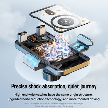 Soporte de teléfono para electrónica de automóvil - Carga rápida USB-C ajustable, conducción sin manos, diseño ergonómico con pinza segura para un ajuste seguro, compatible con todos los teléfonos inteligentes, accesorio para vehículos, gadget elegante,