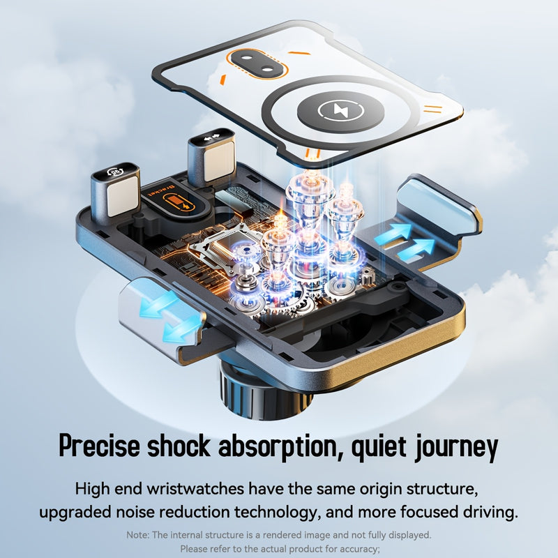 Soporte de teléfono para electrónica de automóvil - Carga rápida USB-C ajustable, conducción sin manos, diseño ergonómico con pinza segura para un ajuste seguro, compatible con todos los teléfonos inteligentes, accesorio para vehículos, gadget elegante,