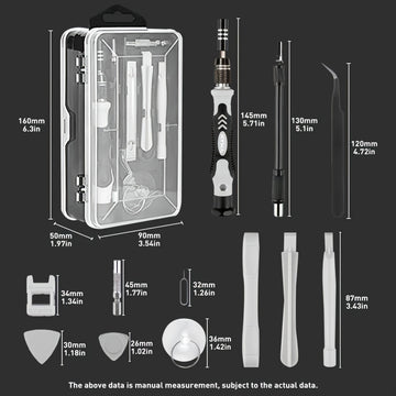 Juego de Destornilladores de Precisión 115 en 1, Kit de Herramientas para Reparación Electrónica con Bits Magnéticos Micro para iPhone, Computadora, PC, Portátil, Teléfono, Mac, Tableta, Bricolaje Doméstico, Consolas de Juegos, Gafas, Reloj, Timbre, etc