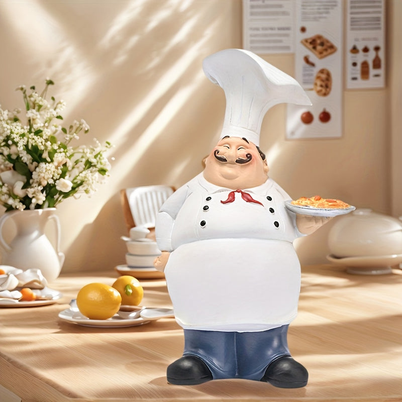 1pc Estatuilla de Bandeja de Pizza al Estilo Europeo para Chef Profesional, Decoración para Cocina y Comedor, Adorno para Hogar o Dormitorio, Recuerdo de Navidad y Acción de Gracias