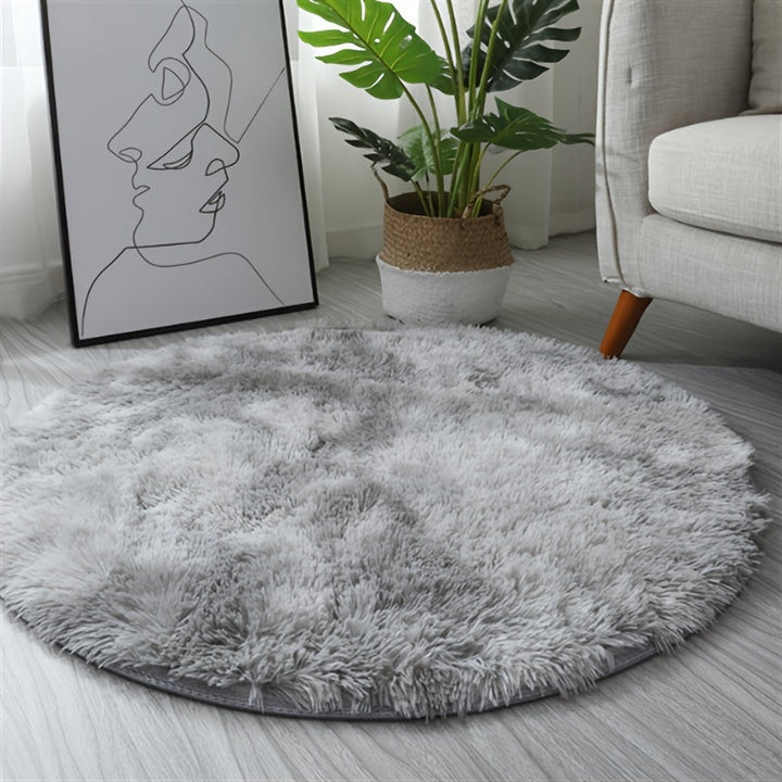 Alfombra Redonda de Peluche - Suave, Lavable a Máquina, Alfombra Esponjosa para Decoración de Dormitorio y Sala de Estar
