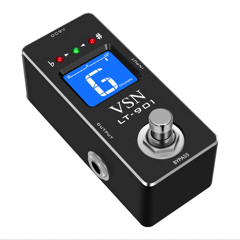 Pedal de afinador VSN, Pedal de afinador cromático con indicador de tono para guitarra eléctrica y bajo True Bypass
