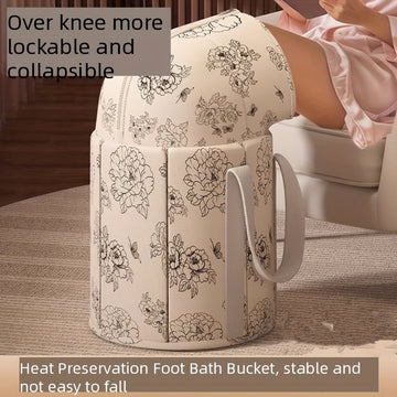 Baño de Pies Plegable 31L, Bolsa Multifuncional Portátil para Remojo con Asa para Viajes, Camping y Pesca