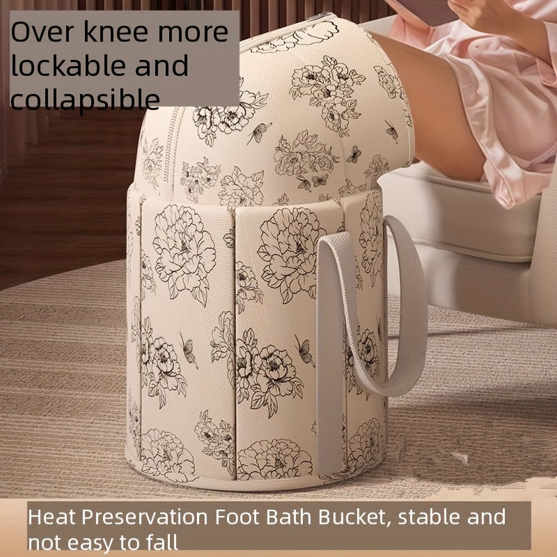 Baño de Pies Plegable 31L, Bolsa Multifuncional Portátil para Remojo con Asa para Viajes, Camping y Pesca