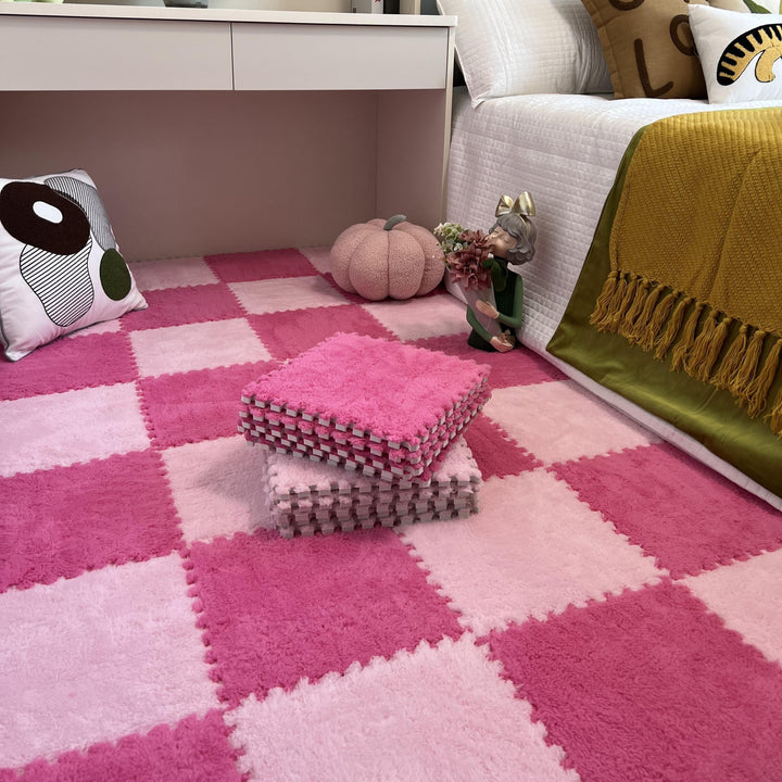 12 piezas de alfombras decorativas, alfombras de estilo punk lavables, alfombras de área gruesas, alfombras de lado de cama