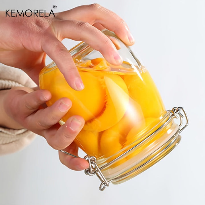 Tarro de Almacenamiento de Vidrio Borosilicato KEMORELA de 1 pieza con Tapa Hermética - Libre de BPA, Apto para Lavavajillas, Ideal para Granos de Café, Frutas, Nueces y Más - Disponible en Tamaños de 500/750/1000/1500ml