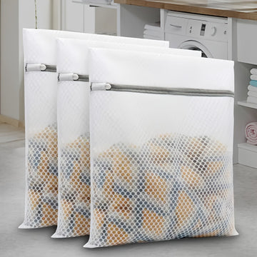 Bolsa De Lavado De Panal Premium De 3 Piezas, Bolsas De Lavandería De Malla Con Cremallera Para Ropa Delicada - Juego De 3 Bolsas Protectoras De Lavado Medianas (12x16 Pulgadas) - Protege La Ropa Durante El Lavado Y El Secado