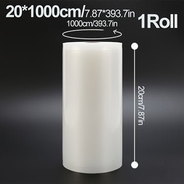 Rollo de Bolsas para Sellado al Vacío de 20 cm de Ancho y 10 m de Largo para Almacenamiento de Alimentos - Rollo Hermético Extra Grueso para Mantener la Frescura de Carne, Queso, Verduras y Frutas, Resistente para Congelador, Mantiene los Alimentos Fresc