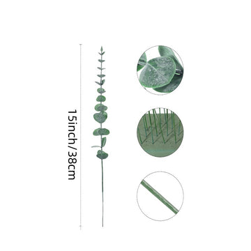 100 piezas de tallos de eucalipto artificiales, hojas de verde artificial, ramas de eucalipto de plástico para centro de mesa de bodas, ramo de flores, decoración de hogar de granja, ocasión de compromiso - Verde oscuro