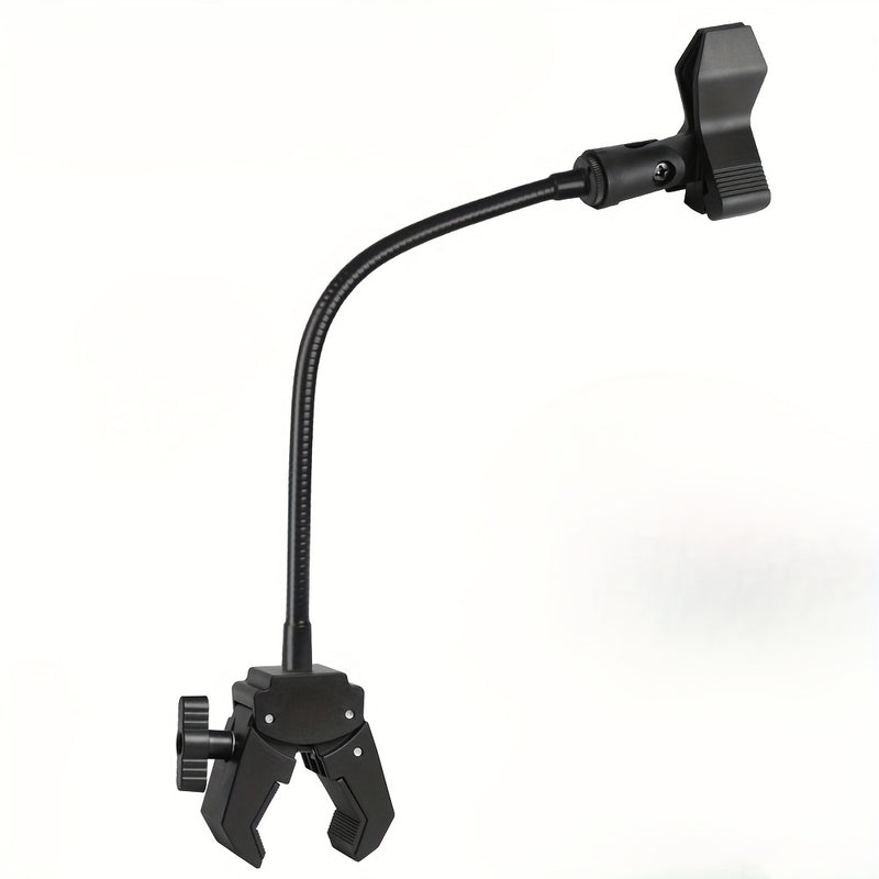 Clip de Micrófono Ajustable con Cuello de Ganso Curvado de 180° y Conector XLR, Soporte Antigolpes de Manguera Metálica Fuerte para Podcasts, Conferencias y Ponencias -