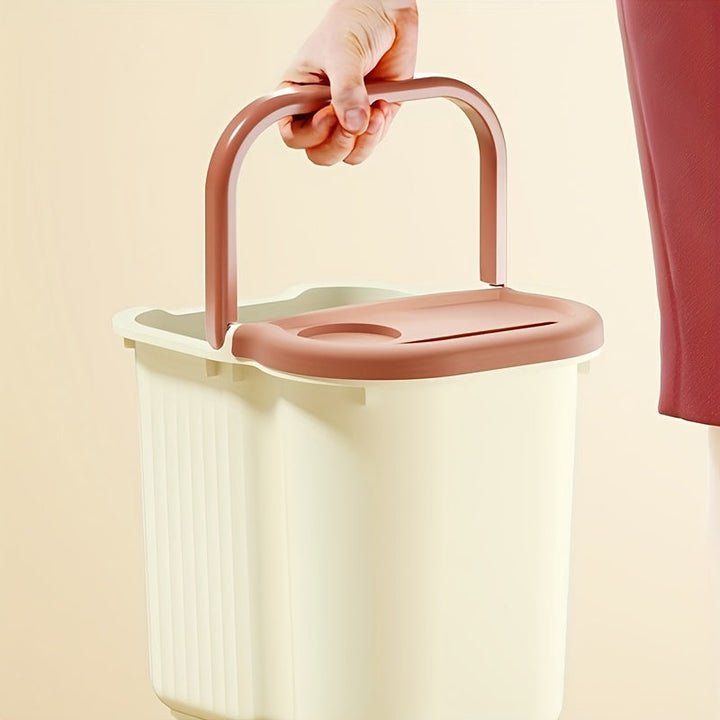 1pc Esenciales de Invierno Cubeta de Baño de Pies de Plástico con Función de Masaje, Tamaño Grande, Alto y Material Grueso, Sin Requerimiento de Electricidad