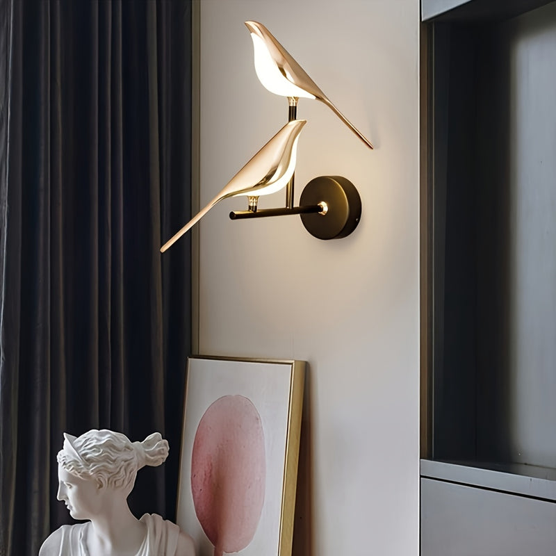 1/2 piezas de Aplique de Pared LED Moderno y Creativo en Forma de Ave, Tres Colores Disponibles para Sala de Estar o Pasillo de Televisión con Herrajes de Montaje
