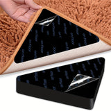 Agarraderas para Alfombras en Suelos de Madera, Cinta Lavable para Alfombras de Área, Almohadillas Antideslizantes para Alfombras en Azulejos y Suelos Laminados, Cinta de Doble Cara para Mantener las Esquinas Planas