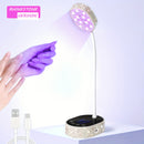 Linterna de Uñas Compacta para Escritorio con Pantalla Táctil - Secador Portátil con Piedras Brillantes, 12 Luces LED, Sensor Infrarrojo Inteligente, Kit de Manicura Perfecto para Cumpleaños de Mujeres