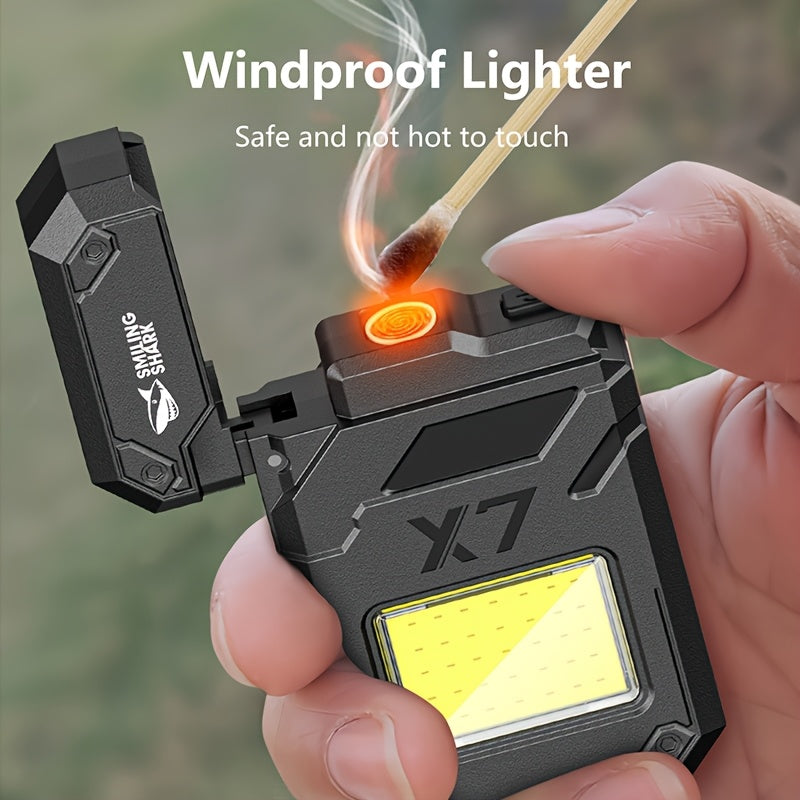 1 pieza de SMILING SHARK Mini COB Light, linterna LED portátil recargable con llavero, luz de trabajo, super brillante, 3 modos para camping, senderismo, emergencia, TIP060.