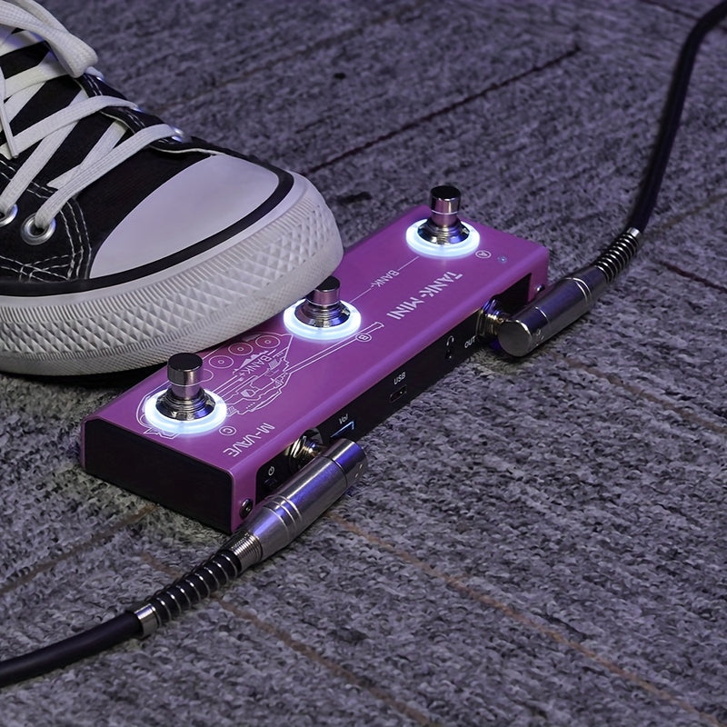 Pedal M-VAVE Tank Mini Multiefecto para Guitarra/Bajo con Soporte IR y OTG, Grabación Integrada, Cabina, Amp, Modulación, Retardo y Reverb