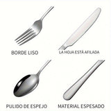 Juego de 30 piezas de vajilla de lujo, juego de cuchara, tenedor y cuchillo, elegante juego de cubiertos de acero inoxidable, juego de cubiertos de café, juego de cocina, juego de cubiertos plateados - Seguro para lavavajillas - Ideal para Navidad, Hallo