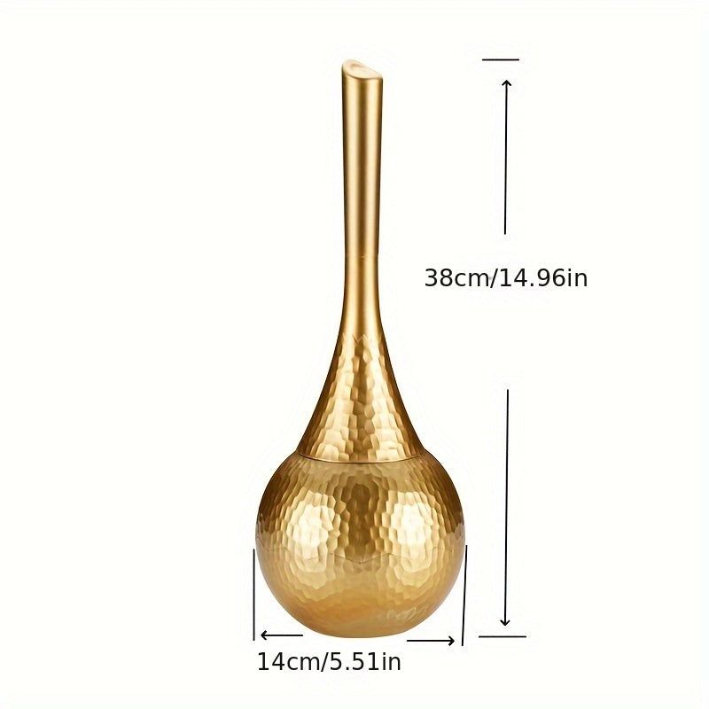 [Cepillo de Inodoro Elegante Dorado] Soporte de Cepillo de Inodoro Elegante de Pie Reutilizable Dorado - Herramienta de Limpieza de Baño de Múltiples Componentes, Herramienta de Limpieza de Inodoro, Accesorios de Baño