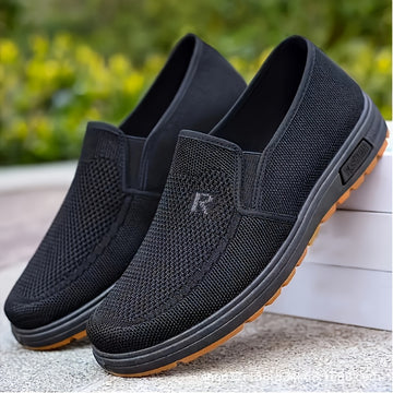 Zapatos Casuales de Hombre para Calzar - Parte Superior y Forro Transpirable, Suela Antideslizante de Goma, Diseño con Detalles en Gris Oscuro y Naranja para Comodidad y Estilo Diario, Zapatos Cómodos Slip-Ons, Diseño Discreto de Marca, Textura en la Sup