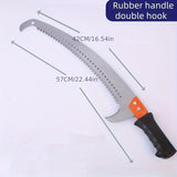 Sierra de Poda de Alta Resistencia con Mango Ergonómico - Hoja Curva Dentada para Cortar Ramas de Forma Eficiente, Construcción Metálica, Diseño Naranja y Negro, Ideal para Recorte en Altitudes Altas y Mantenimiento de Jardines, Sierras de Palo para Poda