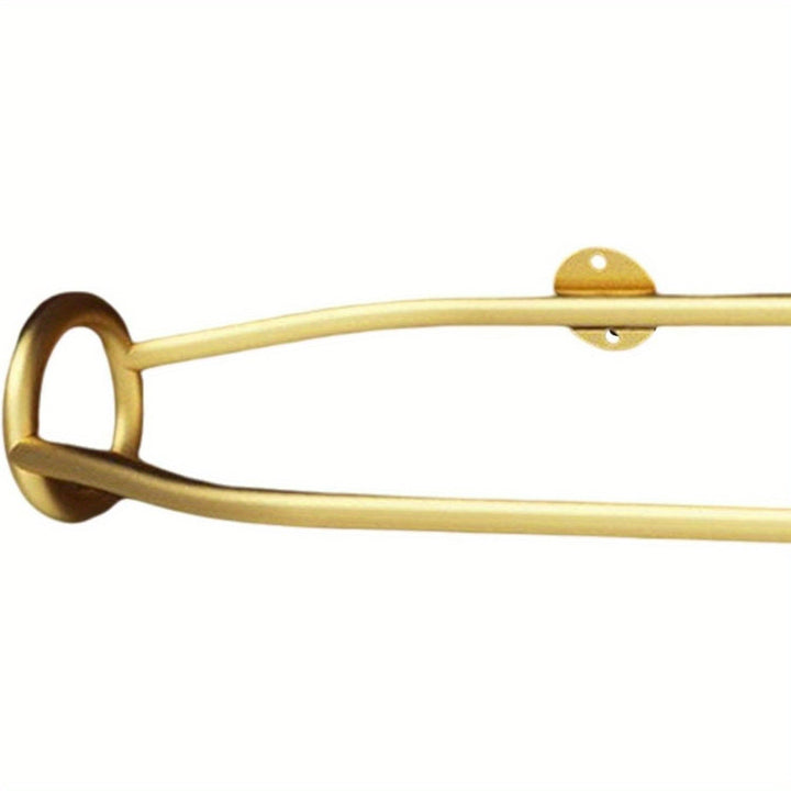 4 piezas de soporte de vino de pared dorado, soporte de botella de hierro resistente a la herrumbre, estante de almacenamiento flotante para decoración del hogar - Organizador elegante de botella individual, decoración de vino