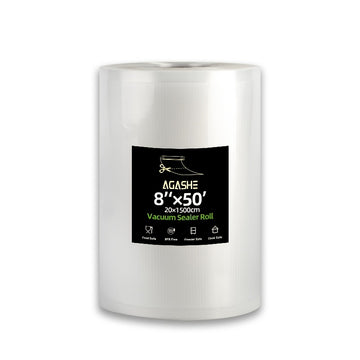 1 Rollo de Bolsas Texturizadas para Almacenamiento de Alimentos al Vacío, 20 cm de Ancho con Opciones de 5 m y 15 m de Largo, Cortable a Medida, Ideal para Prolongar la Frescura y Conservar el Sabor de Carne, Verduras y Más, Duraderas