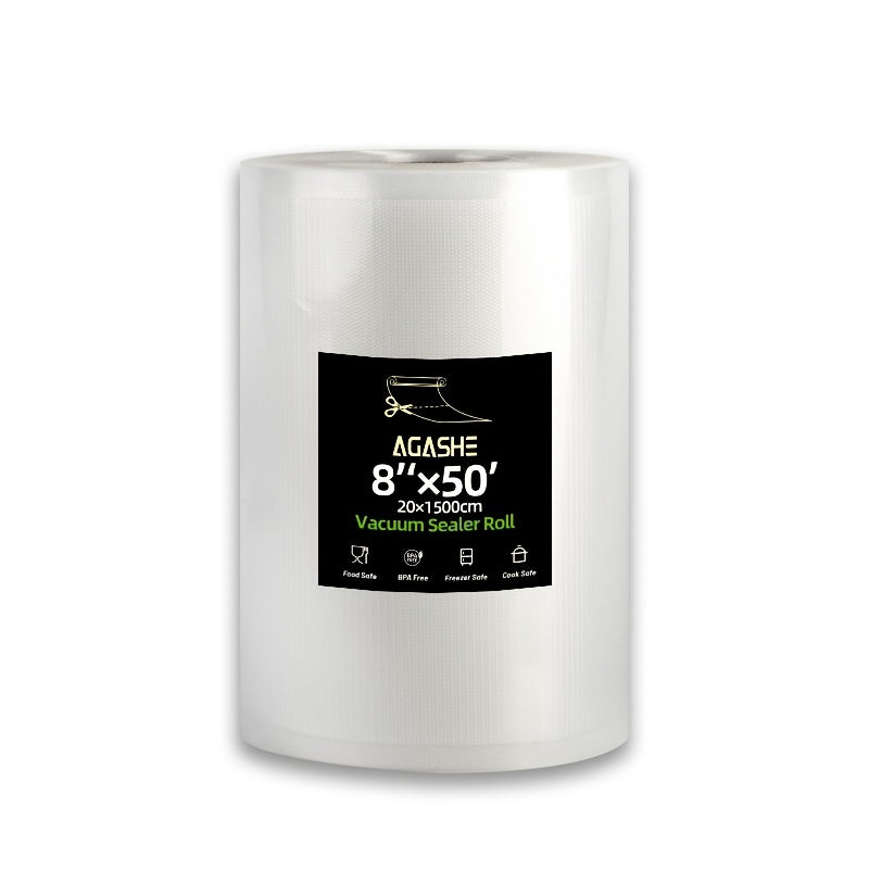 1 Rollo de Bolsas Texturizadas para Almacenamiento de Alimentos al Vacío, 20 cm de Ancho con Opciones de 5 m y 15 m de Largo, Cortable a Medida, Ideal para Prolongar la Frescura y Conservar el Sabor de Carne, Verduras y Más, Duraderas